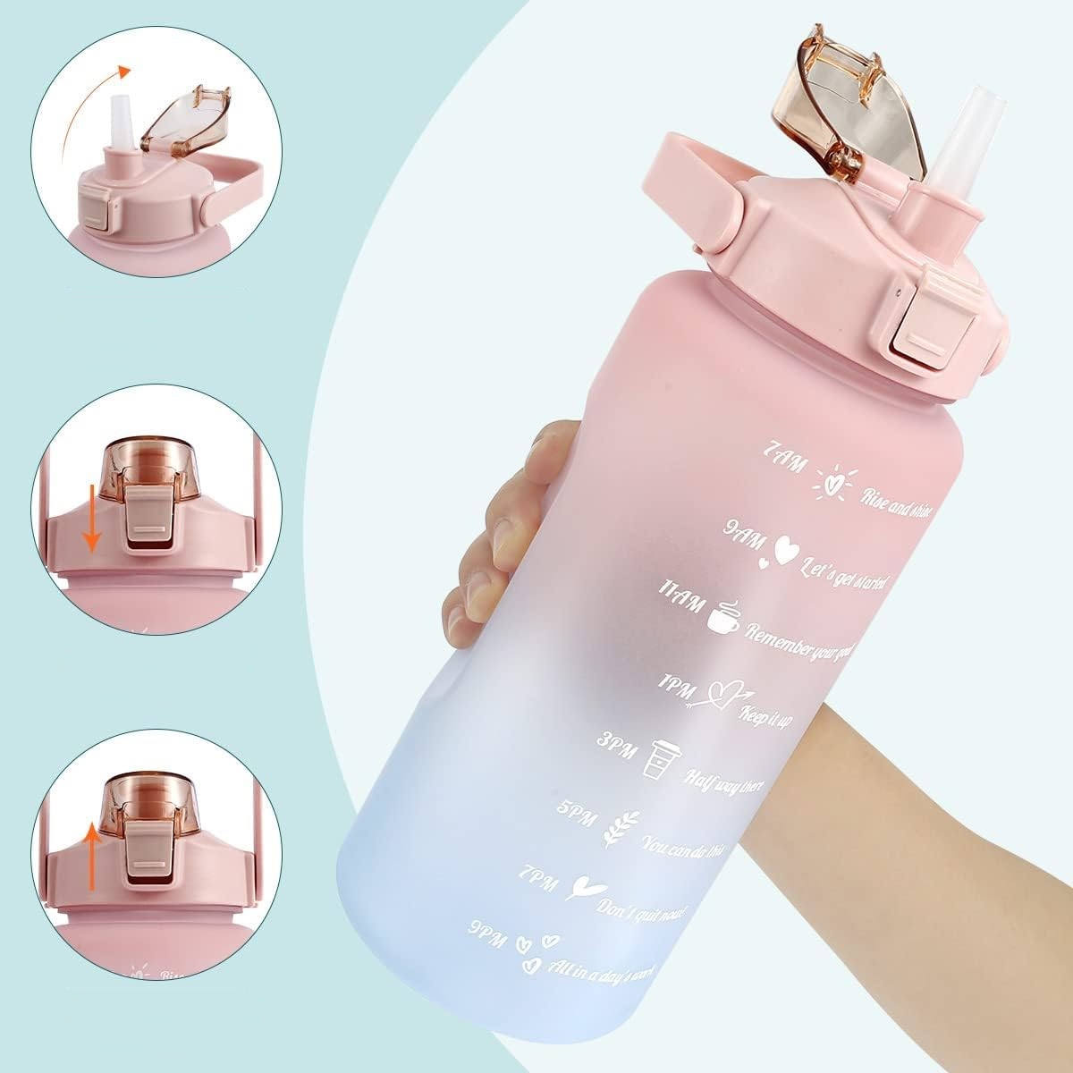 fľaša na vodu so slamkou - 2l